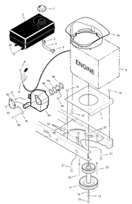 Engine Mount Diagram and Parts List for 425307X24A 2003 Briggs and Stratton Lawn Tractor